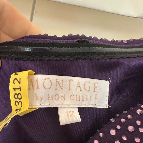 [Mon Cheri Montage] Dark Amethyst Rhinestone Evening Gown / Mother of the Bride - Picture 4 of 6